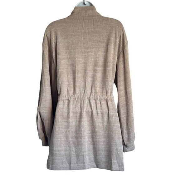 NWOT - 7 For All Mankind Tie Waist Open Cardigan in Tan & Toasted Oatmeal - Sz:S - Picture 5 of 10